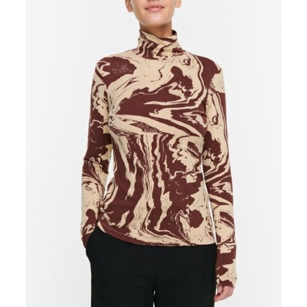 Marimekko Jäkälä Marras Turtleneck Brown Cream Large